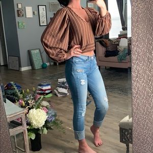 NWT Gorgeous cropped tie back Free People top